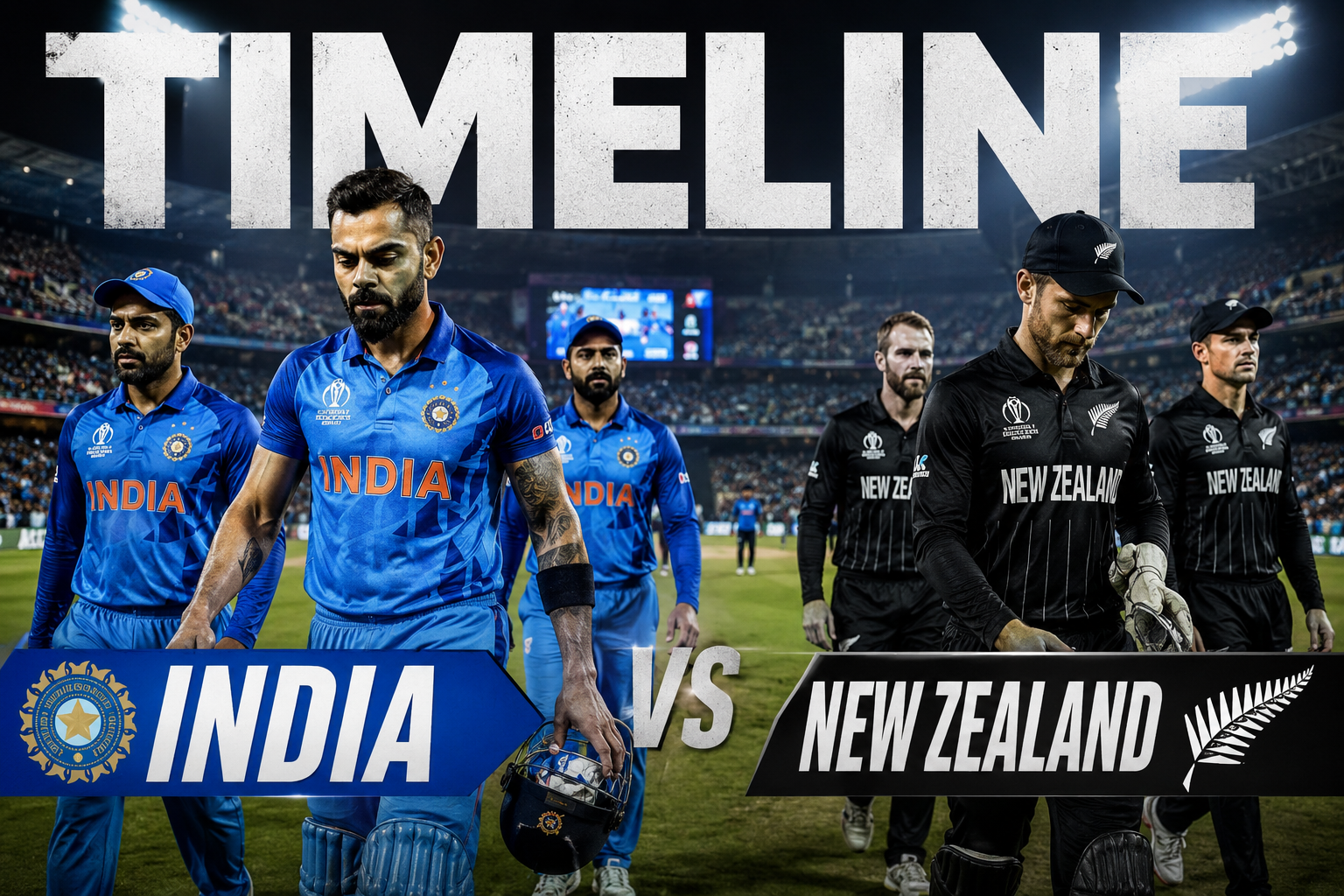 India National Cricket Team Vs New Zealand National Cricket Team Timeline