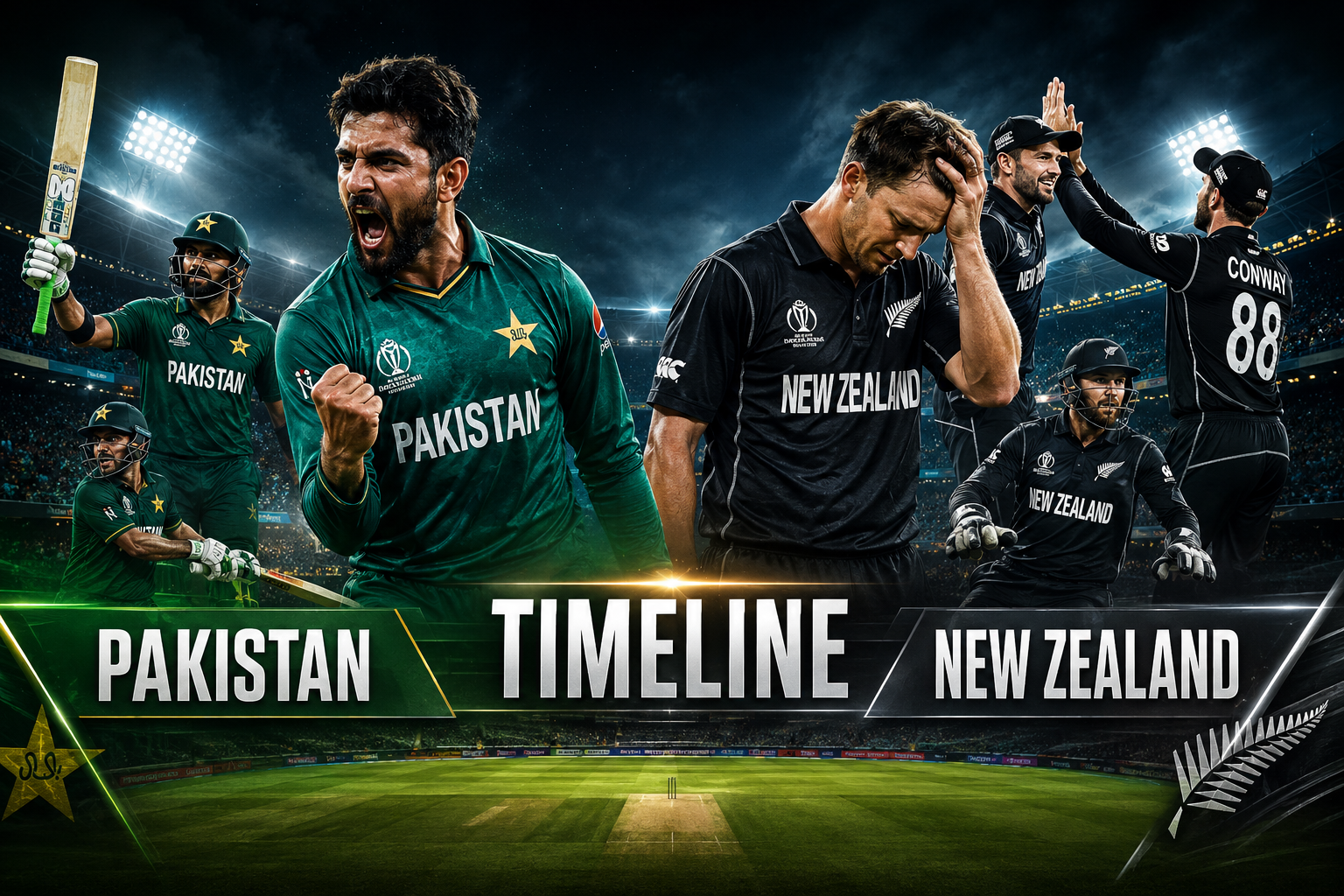 Pakistan National Cricket Team Vs New Zealand National Cricket Team Timeline 